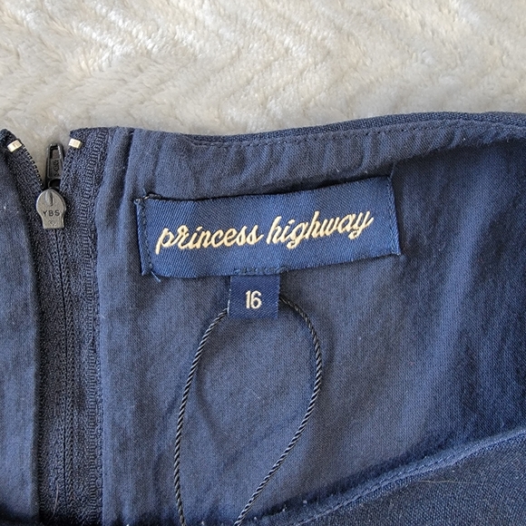 Princess Highway Lulu Flower Shift Dress Sleeveless Mod Retro Blue Pink Size 16 - Picture 9 of 12